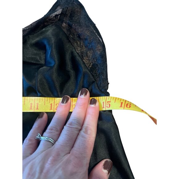Victorias Secret Black Satin & Lace Slip Dress L - Picture 6 of 8